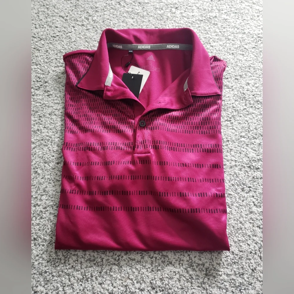Mens S Adidas polo golf shirt maroon/ magenta NWT
